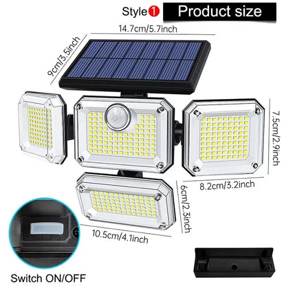 Refletor Led Solar Com 3 Cabeças 800W - EcoLight